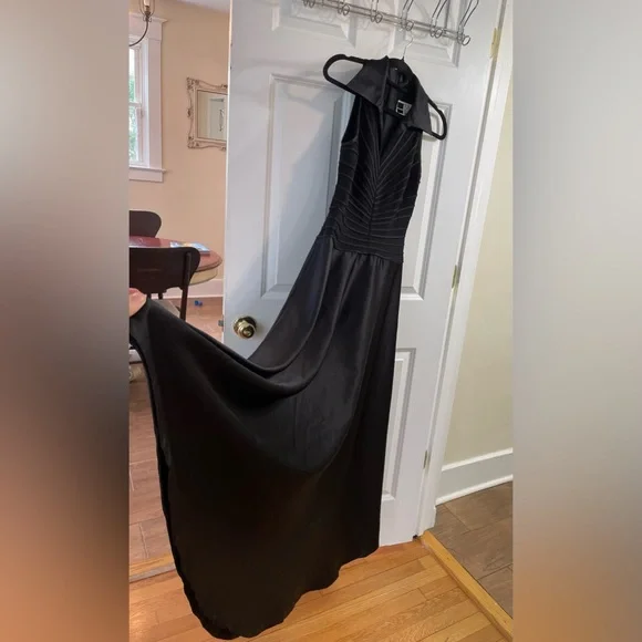 Whimsigoth Black Vintage Satin Gown – Tadashi Shoji – Formal UK 8 / US 4 - Picture 3 of 9